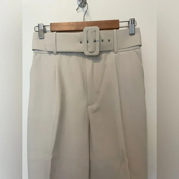 ZARA NWT high-waisted pants with fabric-covered belt SZ M NEW ! - Picture 4 of 6